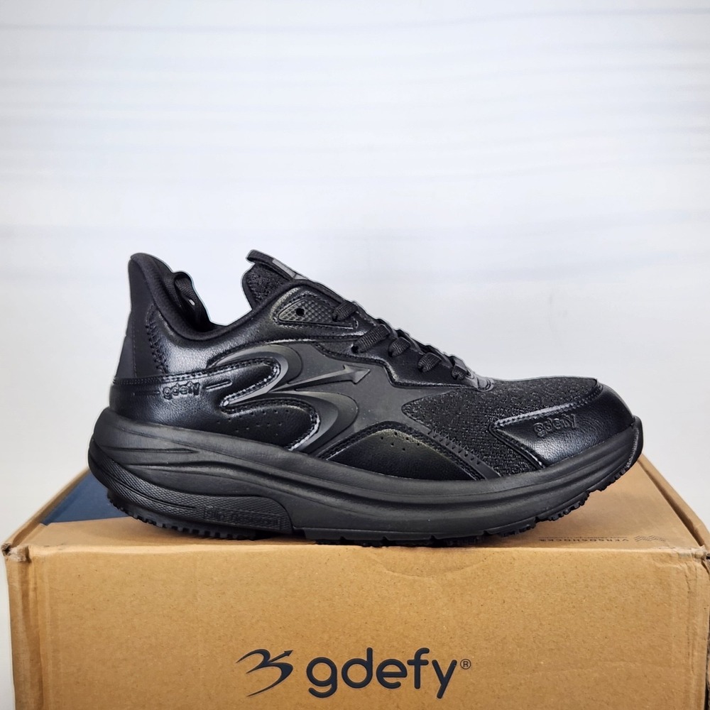 Gdefy Energiya Sneakers Women Size 10 Black Slip Resistant VersoShock Walking